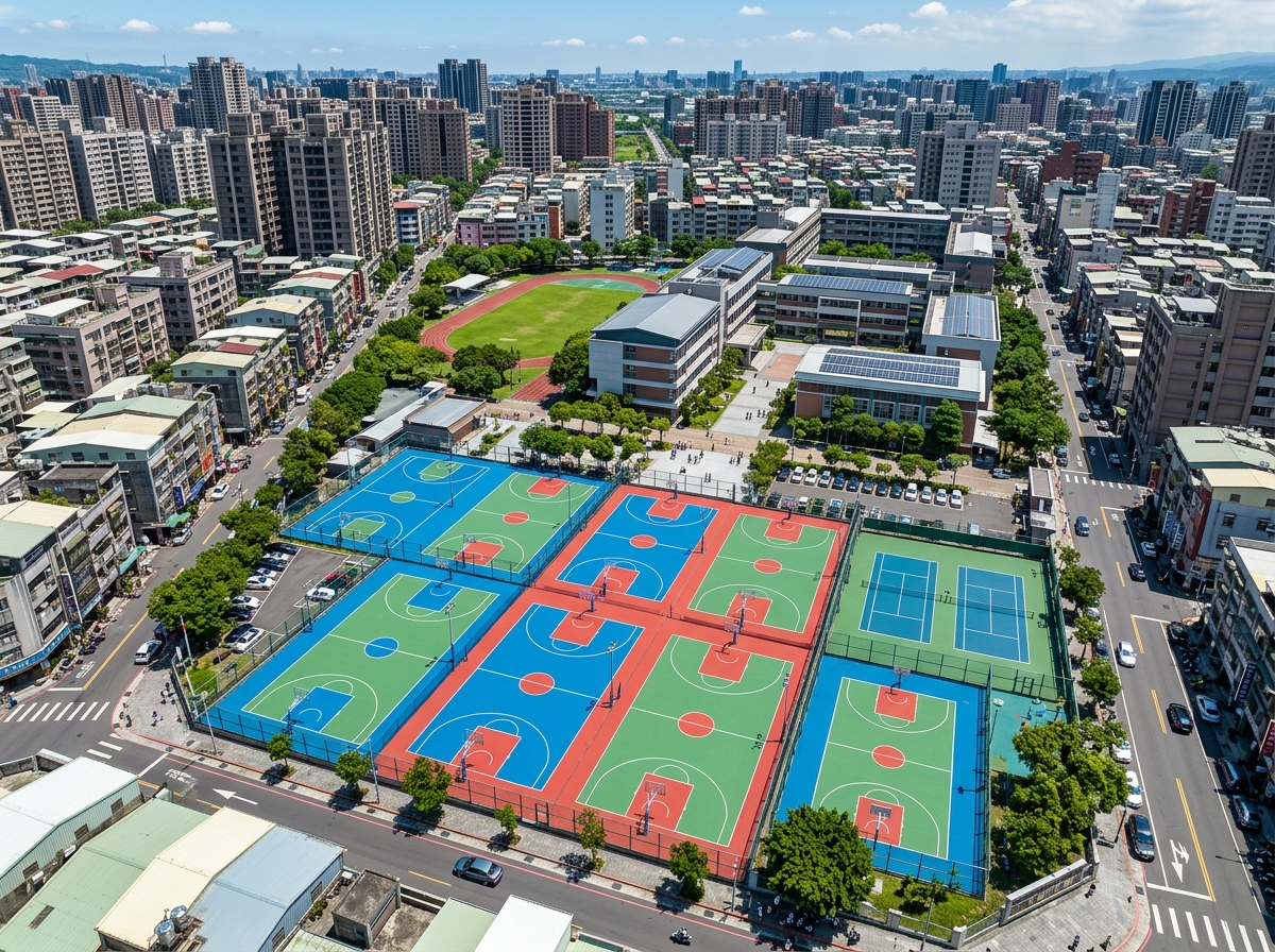 泰安市学校塑胶跑道硅PU篮球场 - 一站式服务