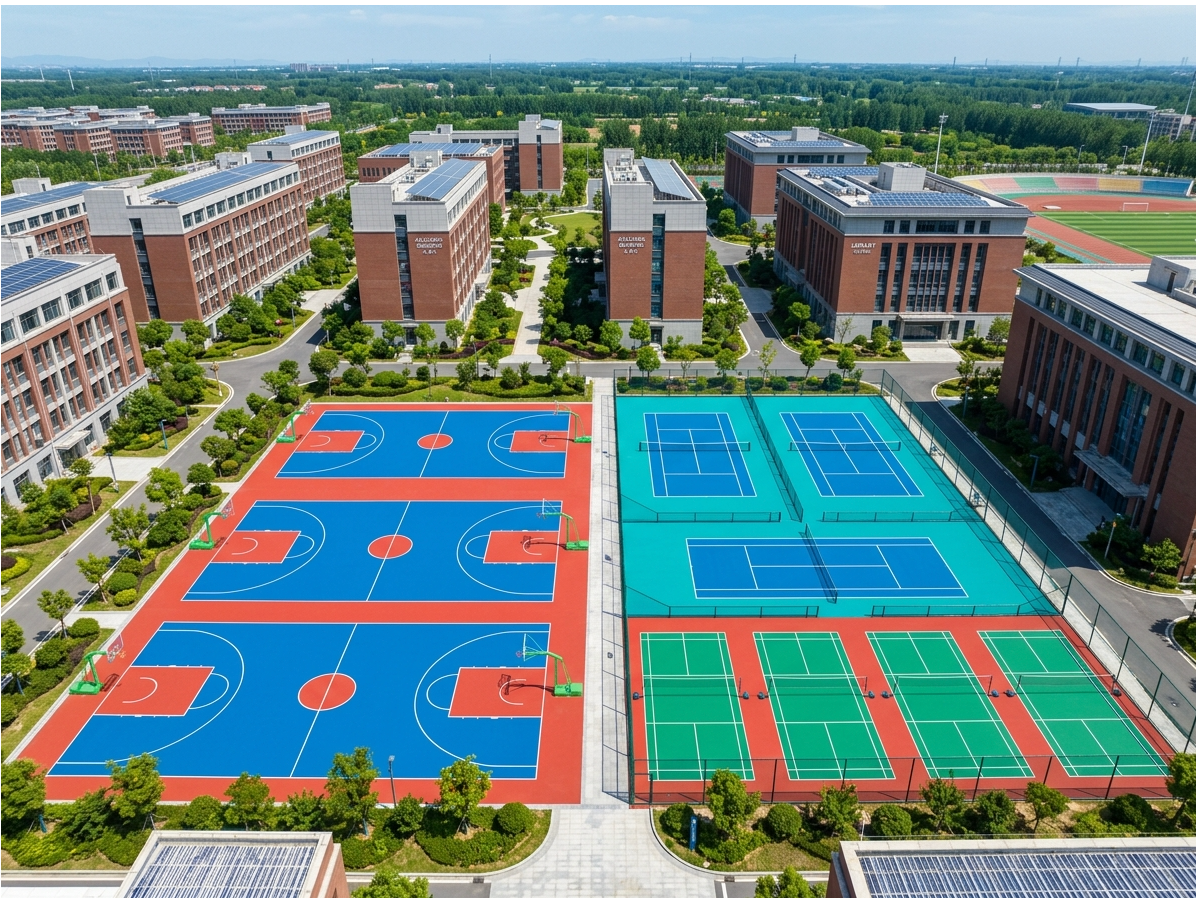 泰安市硅PU球场学校塑胶跑道 - 厂家